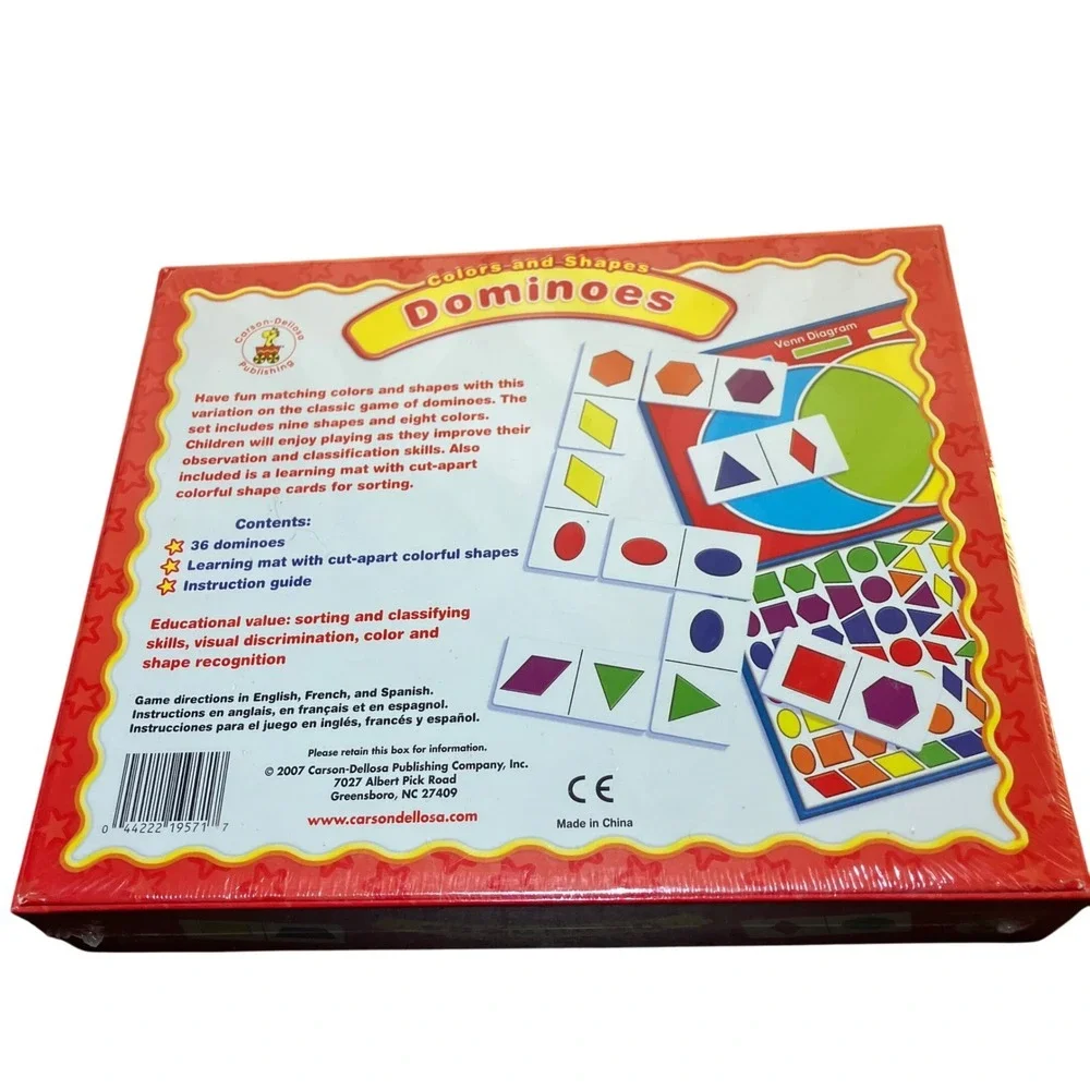 Carson Dellosa Colors and Shapes Dominoes Learning Game Ages 3 and up
